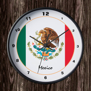Mexican Flag & Mexico trendy fashion /design clock