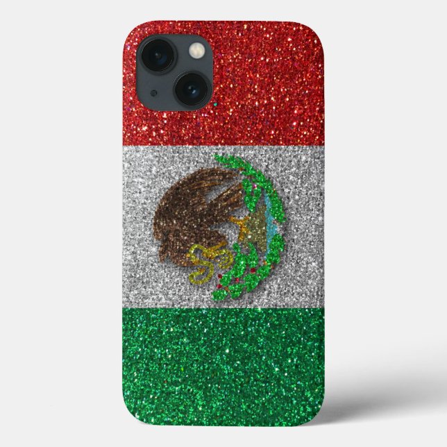Mexican Flag of Mexico City Glitter Trendy Stylish Case-Mate iPhone Case (Back)