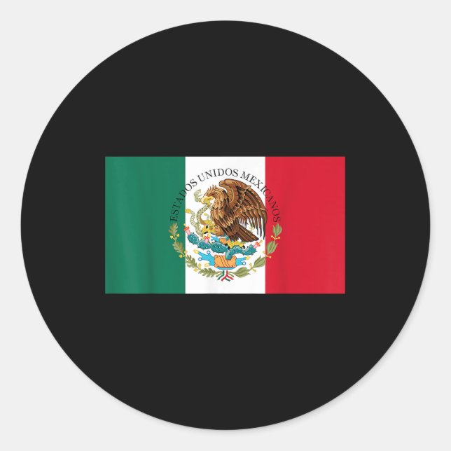 Mexican Flag Of Mexico Flag  Classic Round Sticker (Front)