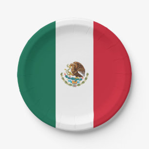 Mexican Flag Paper Plate