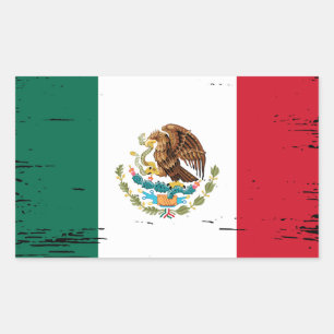 Mexican Flag Rectangular Sticker