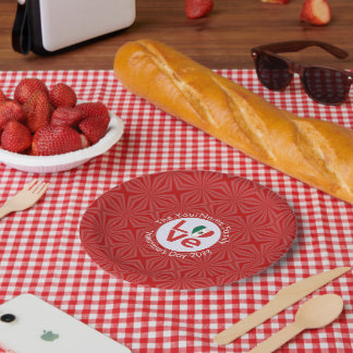 Mexican Flag Red LOVE Paper Plate
