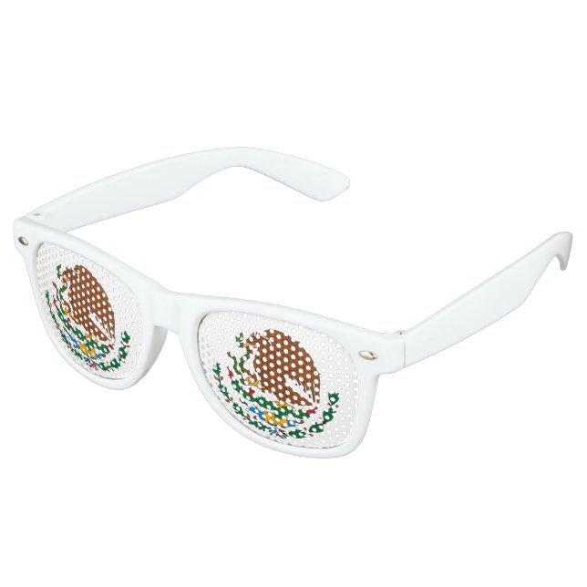 Mexican Flag Retro Sunglasses (Angled)