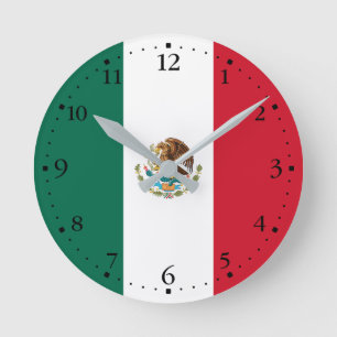 Mexican Flag Round Clock