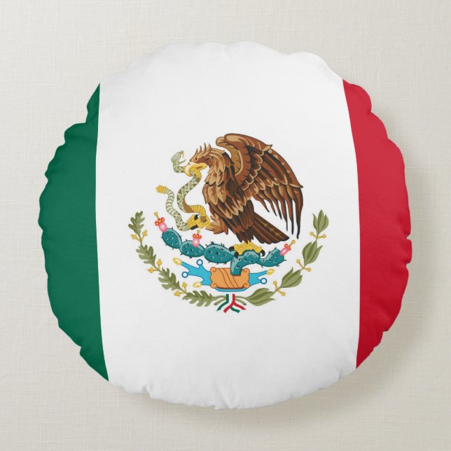 Mexican Flag Round Cushion (Front)