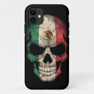 Mexican Flag Skull on Black iPhone 11 Case