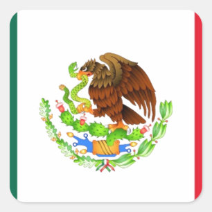 Mexican Flag Square Sticker