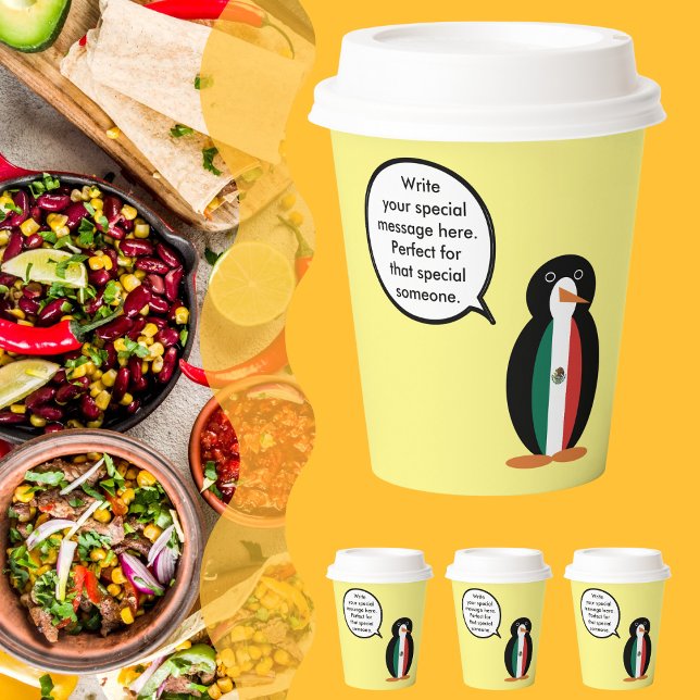Mexican Flag Talking Ms. Penguin Paper Cups (Creator Uploaded)