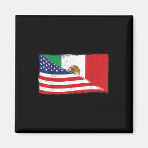 Mexican Flag Usa American Flag Proud Mexico Roots Magnet