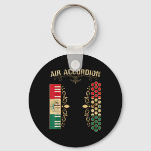 Mexican Flag Vintage Air Accordion Shirt For Latin Key Ring