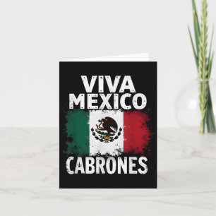 Mexican Flag Viva Mexico Cabrones Card