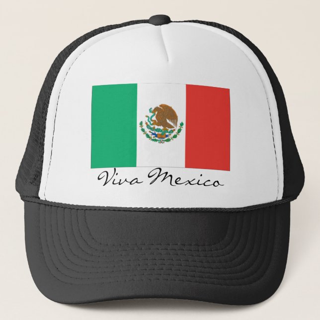 mexican flag, Viva Mexico Trucker Hat (Front)