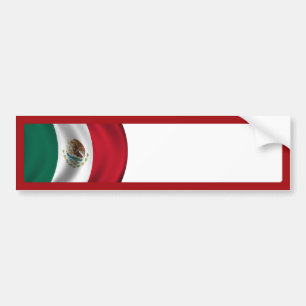 Mexican Flag Waving Bumper Sticker