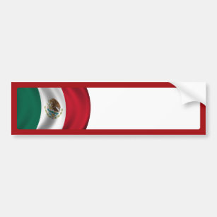 Mexican Flag Waving Bumper Sticker