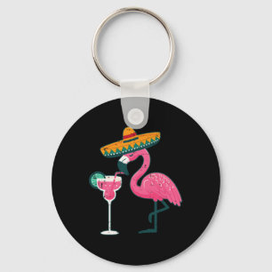 Mexican Flamingo Sombrero Cinco De Mayo Fiesta Wom Key Ring