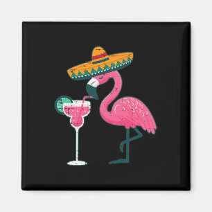 Mexican Flamingo Sombrero Cinco De Mayo Fiesta Wom Magnet