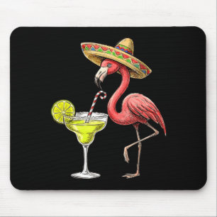 Mexican flamingo sombrero margarita cinco de mayo mouse pad