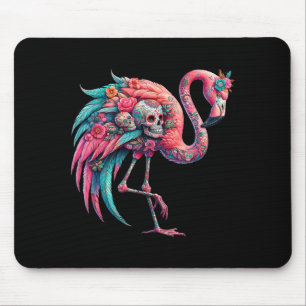 Mexican flamingo sugar skull womens dia de los mouse pad