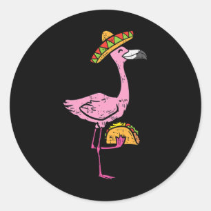 Mexican Flamingo Tacos Cute Cinco De Mayo Fiesta A Classic Round Sticker