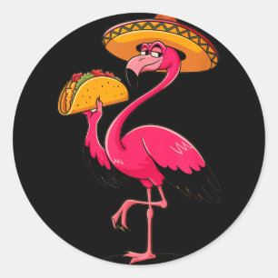 Mexican flamingo tacos cute cinco de mayo fiesta classic round sticker