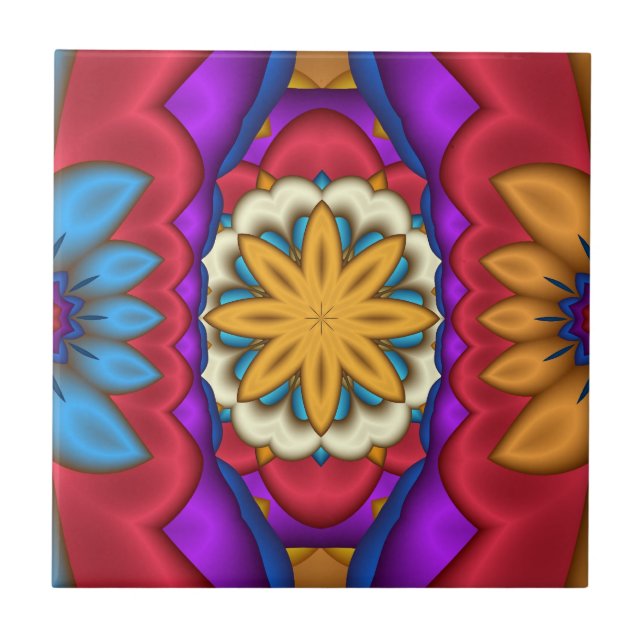 Mexican Floral Abstract Tile (Front)