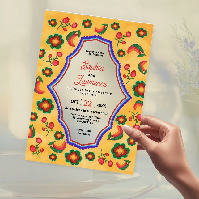 mexican floral acrylic wedding invitation (Creator Uploaded)