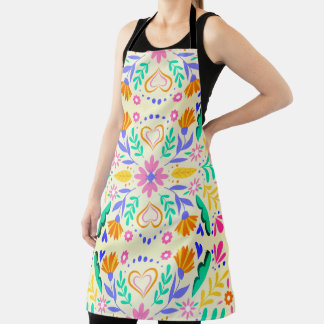 Mexican Floral Art Apron