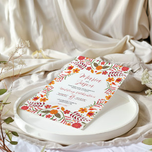 Mexican Floral Boda Fiesta Colorful Wedding Invitation