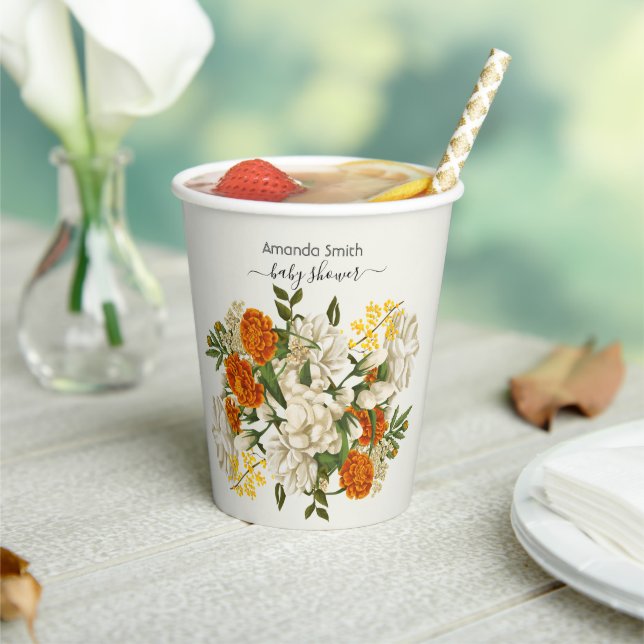 Mexican Floral Cinco De Mayo Baby shower Paper Cups (Insitu)