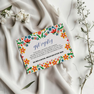 Mexican Floral Colourful Botanical Flowers Wedding Enclosure Card