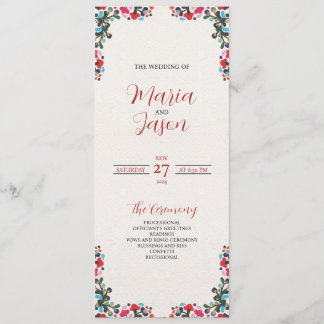 Mexican Floral Colourful Botanical Flowers Wedding Program