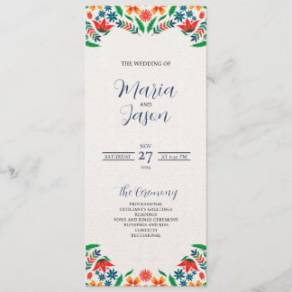 Mexican Floral Colourful Botanical Flowers Wedding Program