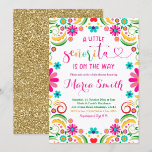 Mexican Floral Fiesta Baby Shower Invitation