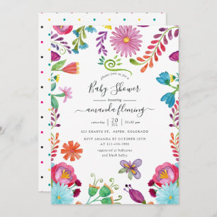 Mexican Floral Fiesta Baby Shower Invitation
