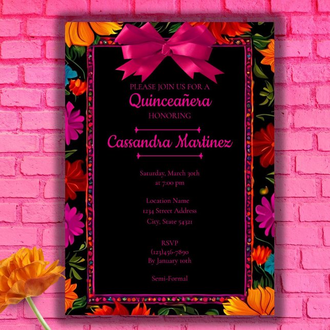 Mexican Floral Fiesta Quinceanera Invitation (Creator Uploaded)