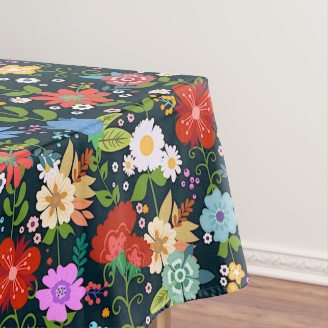 Mexican Floral Folk Art Tablecloth (In Situ)