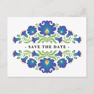 Mexican Floral Save The Date Postcard