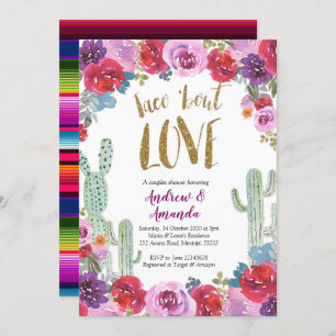 Mexican Floral Taco 'bout Love Invitation
