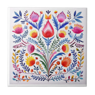 Mexican Floral Talavera Hacienda Style Tile