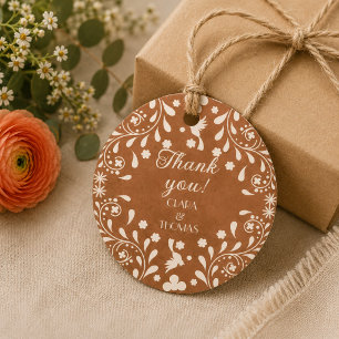 Mexican Floral Terracotta Wedding Thank You Favour Tags