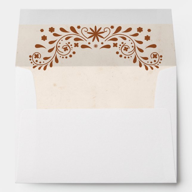 Mexican Floral Wedding  Envelope (Back (Bottom))