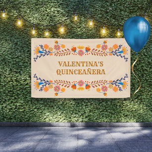 Mexican Floral Western Typography Personalised Banner