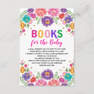 Mexican Flower Fiesta Baby Shower Books for Baby E Enclosure Card