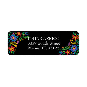 Mexican Flowers Address Return Address Label