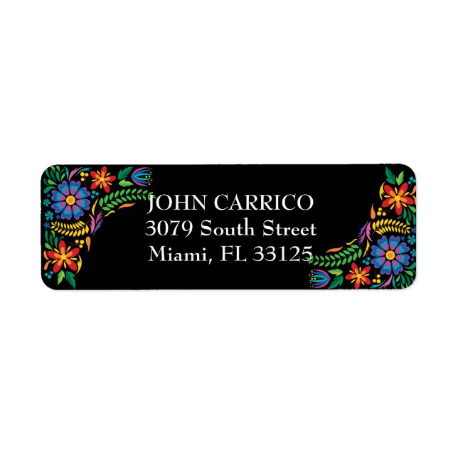 Mexican Flowers Address Return Address Label (Front)