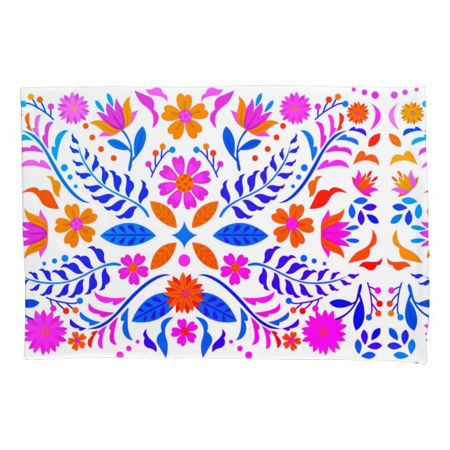 Mexican Flowers And Leaves  Pillowcase (Front)