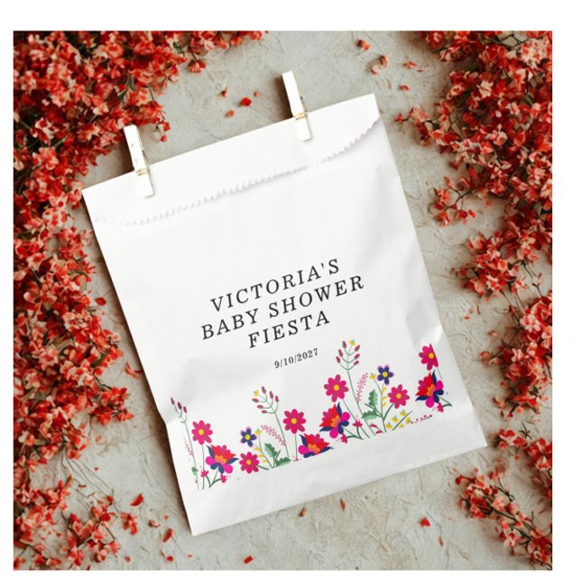 Mexican Flowers Baby Shower Fiesta Favour Bag (Creator Uploaded)