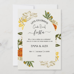 Mexican flowers Cinco De Mayo Gender Reveal  Invitation