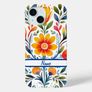 Mexican Flowers Design Case-Mate iPhone 15 Case