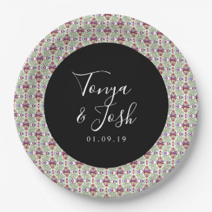Mexican Flowers Small Floral Botanical Design Paper Plate